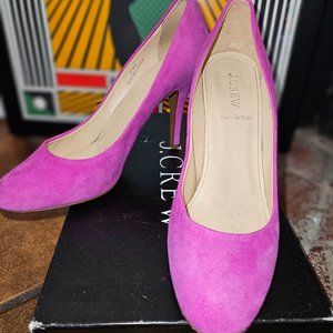 J. CREW Mona Suede Pumps in Wild Berry